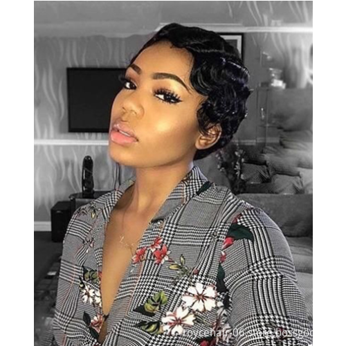 Free Sample Virgin Remy Human Hair Short Afro Kinky Curly Glueless African Wig for Black Women